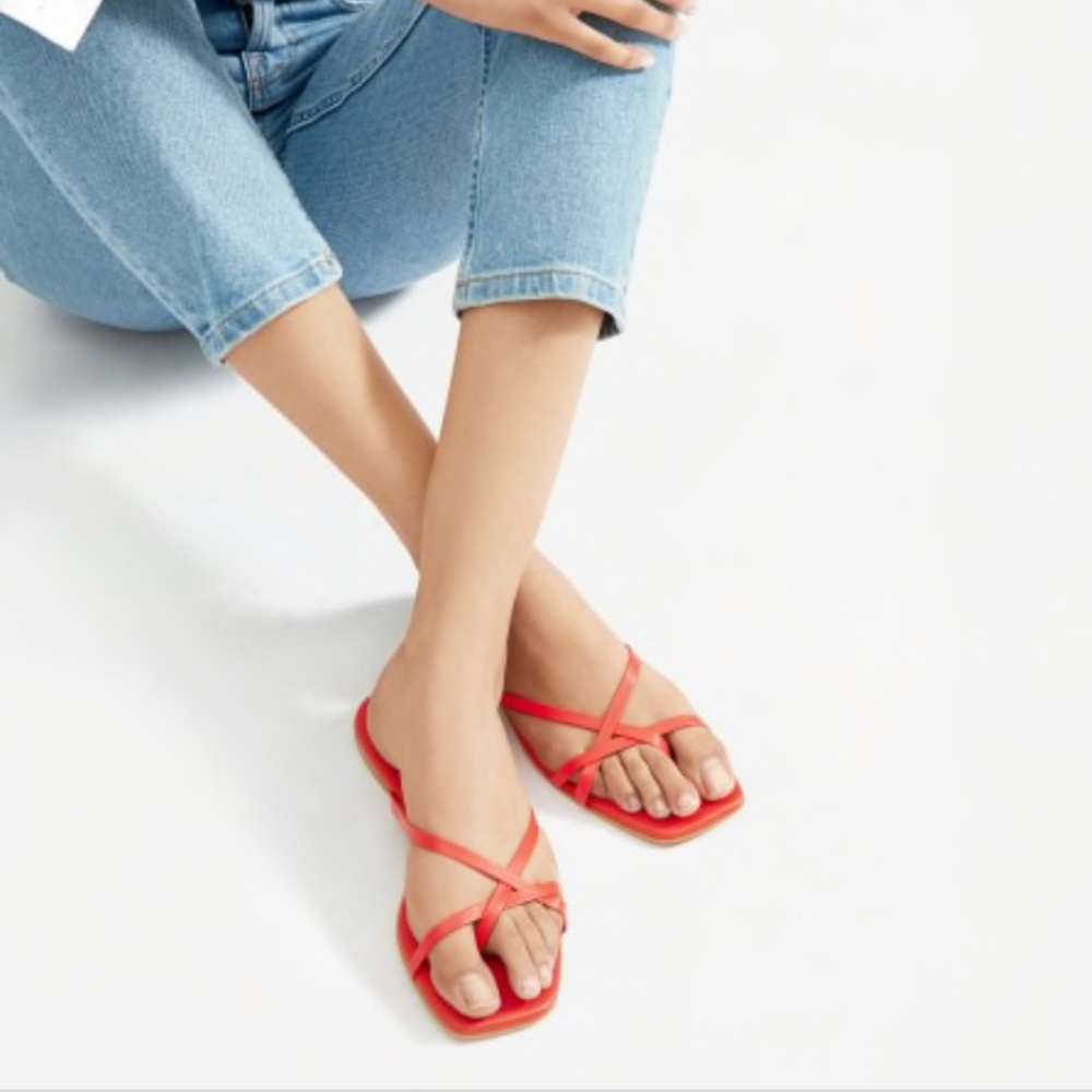 Everlane The Strappy Sandal in Persimmon size 7